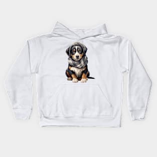 Winter Greater Swiss Mountain Dog Kids Hoodie